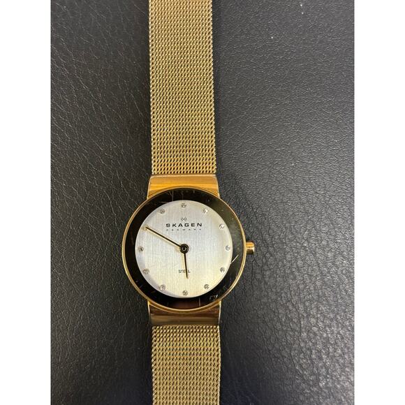 Skagen Denmark 358SGGD Gold Tone Mesh Band! New Battery! - Picture 5 of 8